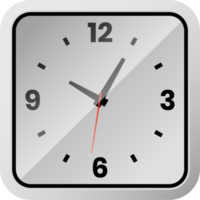 Modern realistic square wall clock. Editable vector format file. png