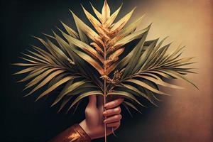 PalmSunday on the occasion of Jesus' entry into Jerusalem generrated ai photo