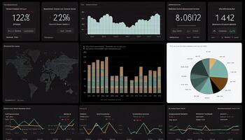 Analyst working on business analytics dashboard photo