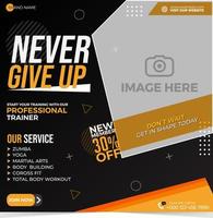 Sport Gym and Fitness Promotion Post and Story Social Media Template vector