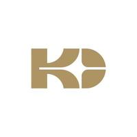 Minimalist KD Monogram Letter Logo. Elegant and Simple Design vector