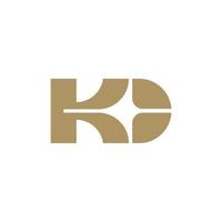 Minimalist KD Monogram Letter Logo. Elegant and Simple Design vector