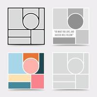 Moodboard template. Photo collage layout. Minimalist Moodboard. vector