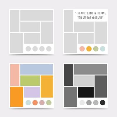 Moodboard template. Photo collage layout. Minimalist Moodboard.
