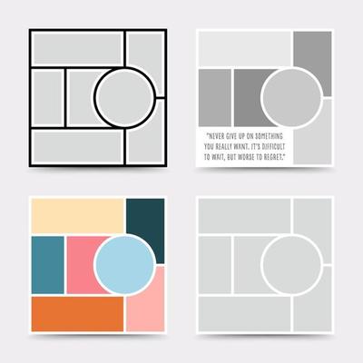 Moodboard template. Photo collage layout. Minimalist Moodboard.