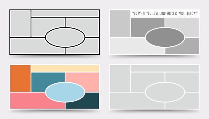Moodboard template. Photo collage layout. Minimalist Moodboard.