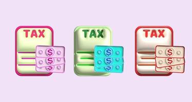 ilustración 3d de un impuesto y financiero información forma. foto