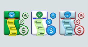 bill illustration 3D , printed financial data photo