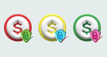 illustration 3D , icon, symbol about financial data protection photo