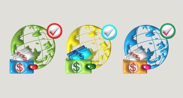 3D Illustration  icon symbol about financial transactions anywhere photo