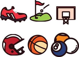 Set of sport icons. Vector illustration in a flat style on a white background.