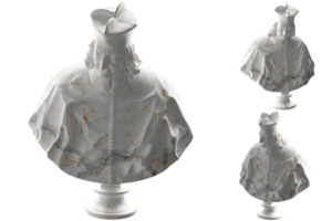 Renaissance statue with white marble and gold accents. Perfect for apparel, album covers, and online promotion png