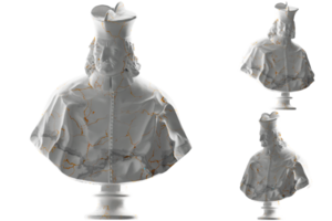 Renaissance statue avec blanc marbre et or accents. parfait pour vêtements, album couvertures, et en ligne promotion png