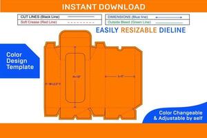 Chamfer box for toy dieline template and 3d box design Color Design Template vector