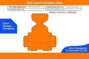 Cardboard counter display box dieline template and 3D box design Color Design Template vector