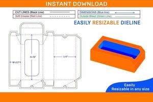 Chamfer box for toy dieline template and 3d box design Box dieline and 3D box vector