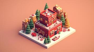 Merry Christmas 3D isometric photo