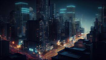 modern city At night photo