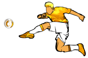 icon of soccer player kicking a ball png