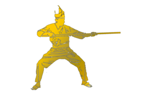 man practice silat with rattan stick - had element gold png