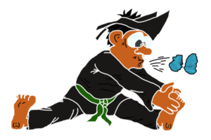 icono dibujos animados persona aprender marcial Arte silat haciendo extensión pierna png