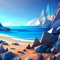 playa cristal azul ai generativo foto