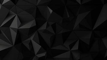 Black polygonal abstract background. Triangular 3d texture. photo