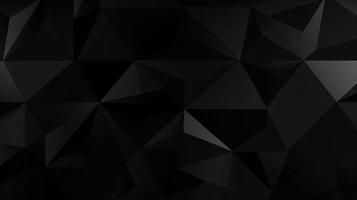 Black polygonal abstract background. Triangular 3d texture. photo