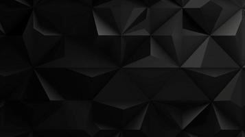 Black polygonal abstract background. Triangular 3d texture. photo