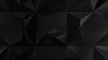 Black polygonal abstract background. Triangular 3d texture. photo