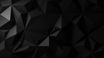 Black polygonal abstract background. Triangular 3d texture. photo