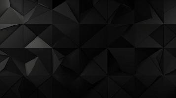 Black polygonal abstract background. Triangular 3d texture. photo