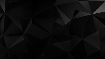 Black polygonal abstract background. Triangular 3d texture. photo