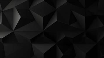 Black polygonal abstract background. Triangular 3d texture. photo