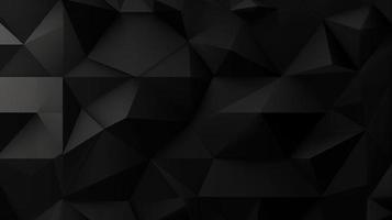 Black polygonal abstract background. Triangular 3d texture. photo