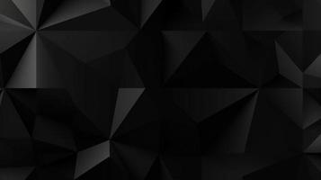 Black polygonal abstract background. Triangular 3d texture. photo