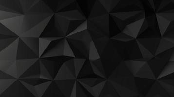 Black polygonal abstract background. Triangular 3d texture. photo