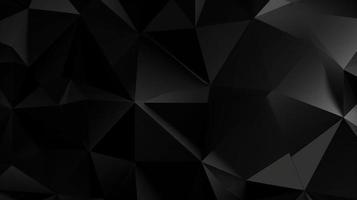 Black polygonal abstract background. Triangular 3d texture. photo