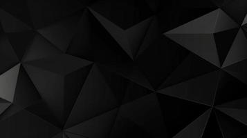 Black polygonal abstract background. Triangular 3d texture. photo