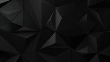 Black polygonal abstract background. Triangular 3d texture. photo