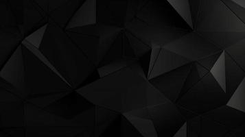 Black polygonal abstract background. Triangular 3d texture. photo