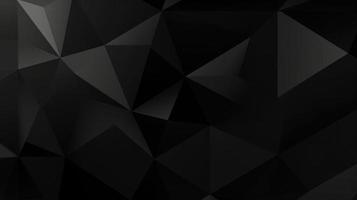 Black polygonal abstract background. Triangular 3d texture. photo