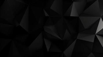 Black polygonal abstract background. Triangular 3d texture. photo