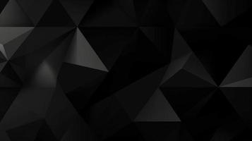 Black polygonal abstract background. Triangular 3d texture. photo