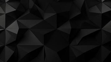 Black polygonal abstract background. Triangular 3d texture. photo