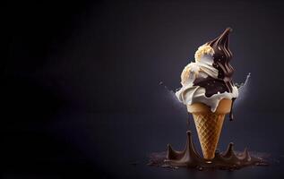 ice cream realistic product showcase for food photography photo