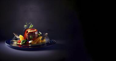 main course realistic product showcase for food photography photo