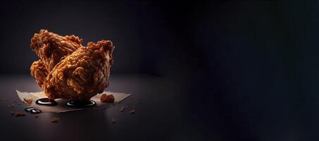 fried chicken realistic product showcase for food photography photo