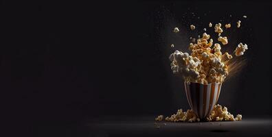 volador palomitas de maiz realista producto escaparate para comida fotografía ai generado foto