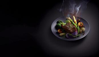 main course realistic product showcase for food photography photo